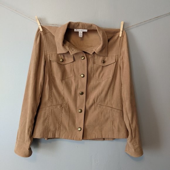 JM Collection Petite Faux Suede Jacket Size 4P - Picture 3 of 8